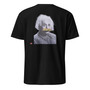 Albert Einstein with a marijuana mustache on a black men's t-shirt - Relativity's 'Stache art collage