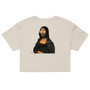 Mona Lisa with candy eyes on a women's t-shirt - playful art collage