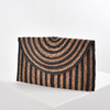 Stripe Natural Weave Clutch - Black