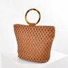 Resin Ring Woven Bucket Bag