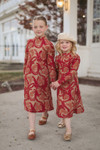 Crimson Cadence Dress for Girls