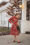 Crimson Cadence Dress for Girls