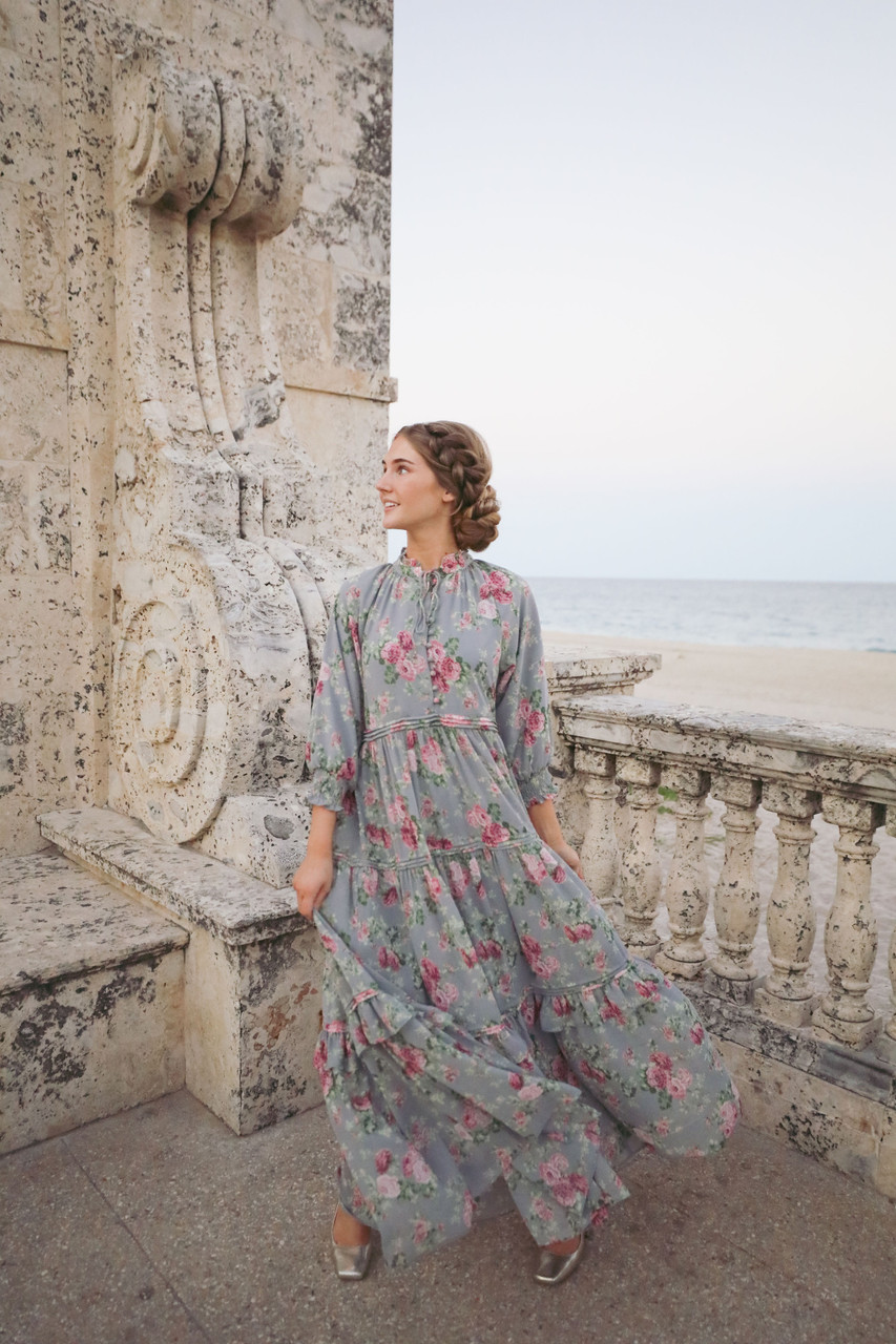 Modest Sleeve Casual Dresses Summer Casual Short-Sleeve Floral