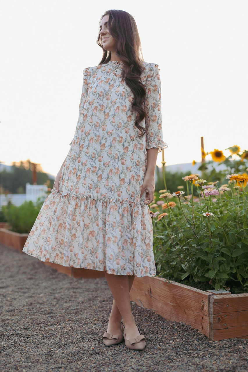 HARMONY HORIZON WOVEN MIDI DRESS