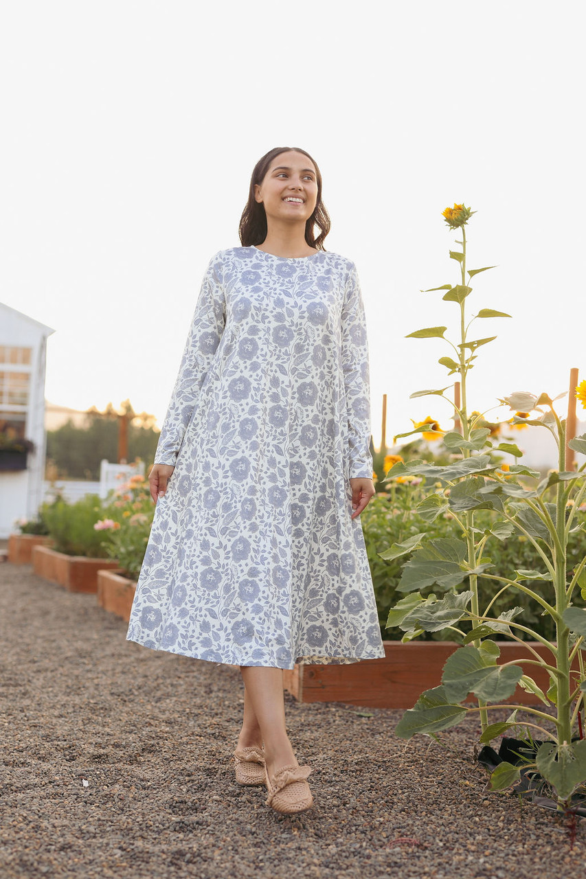 blue floral day dress Nina Maxi Dress, in Cottage Floral Blue | Show Me Your Mumu main image 1