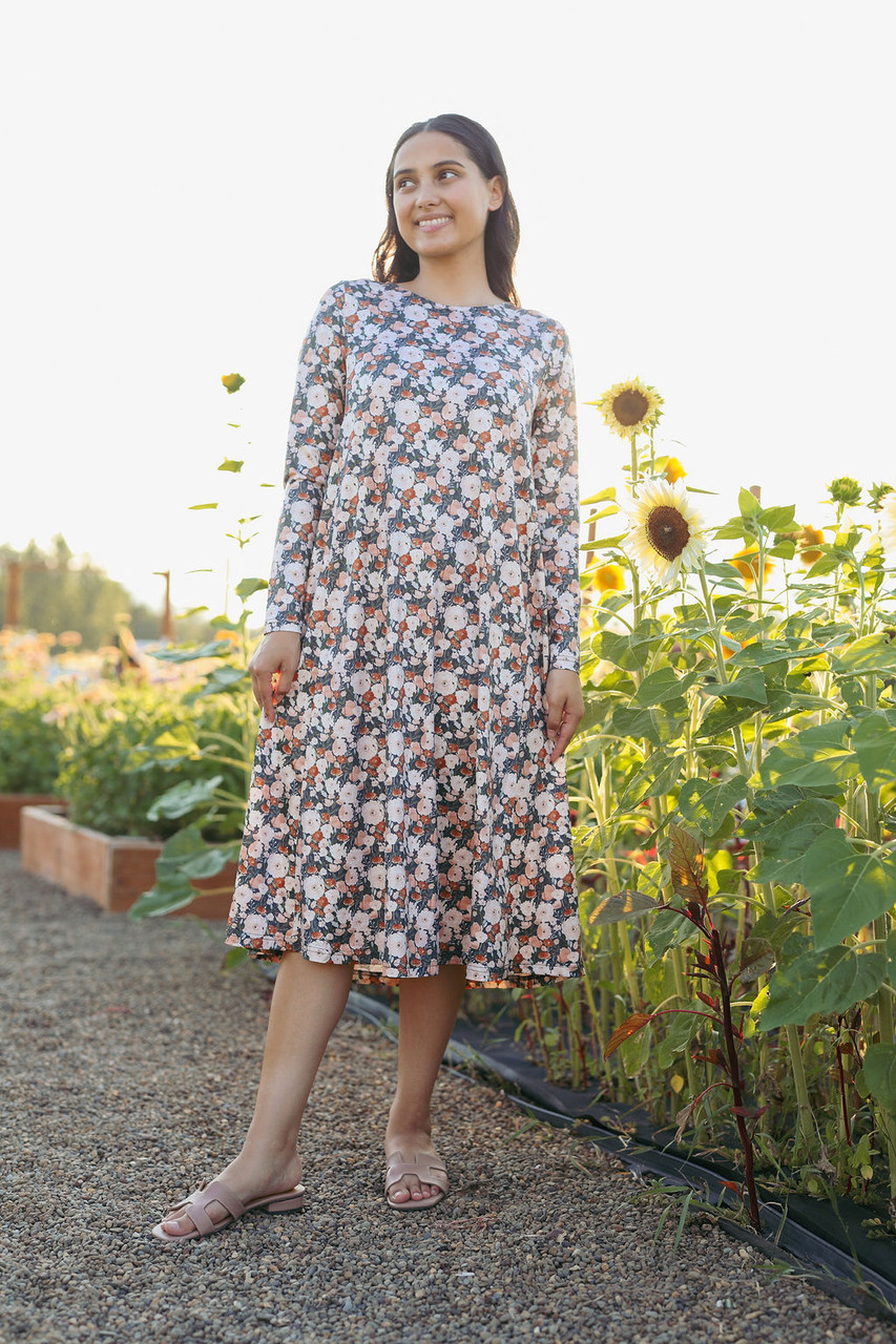 slim fit dress slacks Fall Floral Midi Dress – Birdie Js