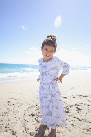 Watercolor Waves Swim Skirt for Girls