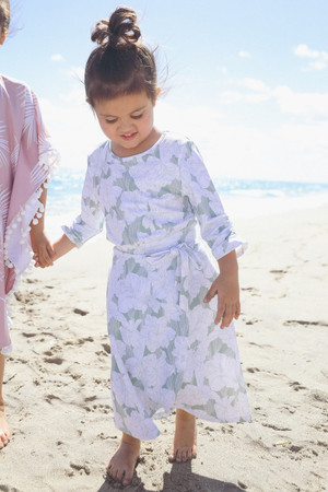 Watercolor Waves Swim Top for Girls