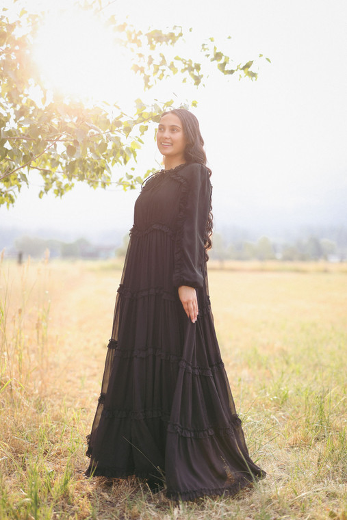 GRACEFUL GATHERING WOVEN MIDI DRESS