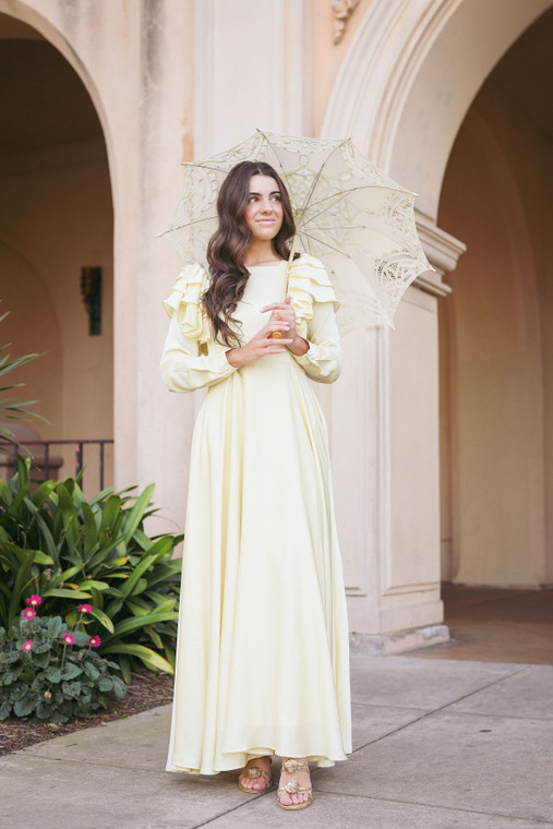 Midi Dress Ruffle Butter Dress Giavana Strapless Layered Ruffles Midi Dress  Lemon