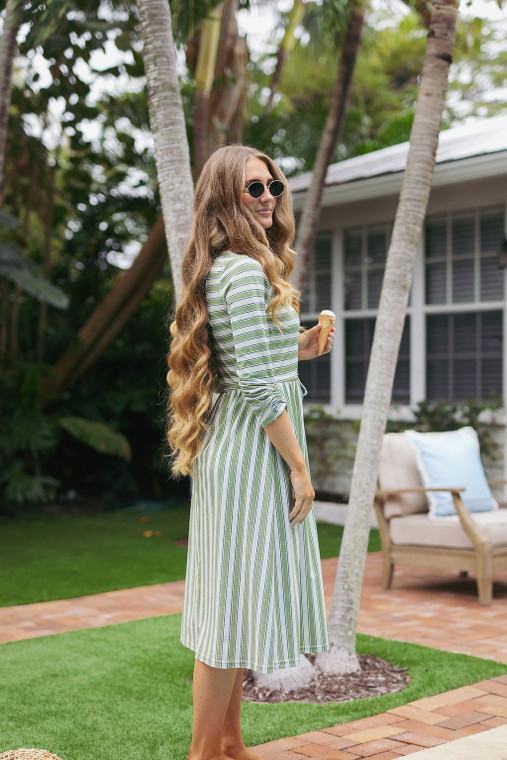 swim dress midi Amalfi Stripe Swim Dress