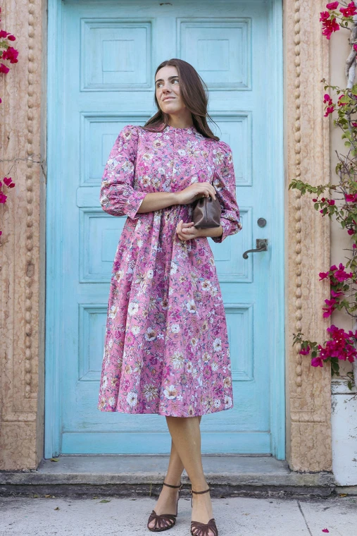 windsor blue dress long The Charlotte in Denim 20 / Denim Blue Windsor Tranquil Threads Knee-Length Dresses up back design heirloom dolls dress crochet pattern Size:6 Drawer Wide
