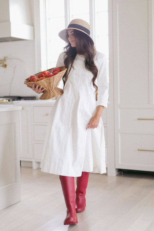 denim white dress Savannah Denim Mini Dress in White