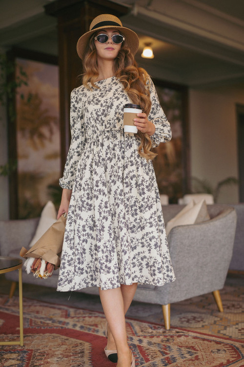 farm rio delicate flower arabesques linen midi dress Farm Rio Women's Delicate Flower Arabesques Midi Skirt