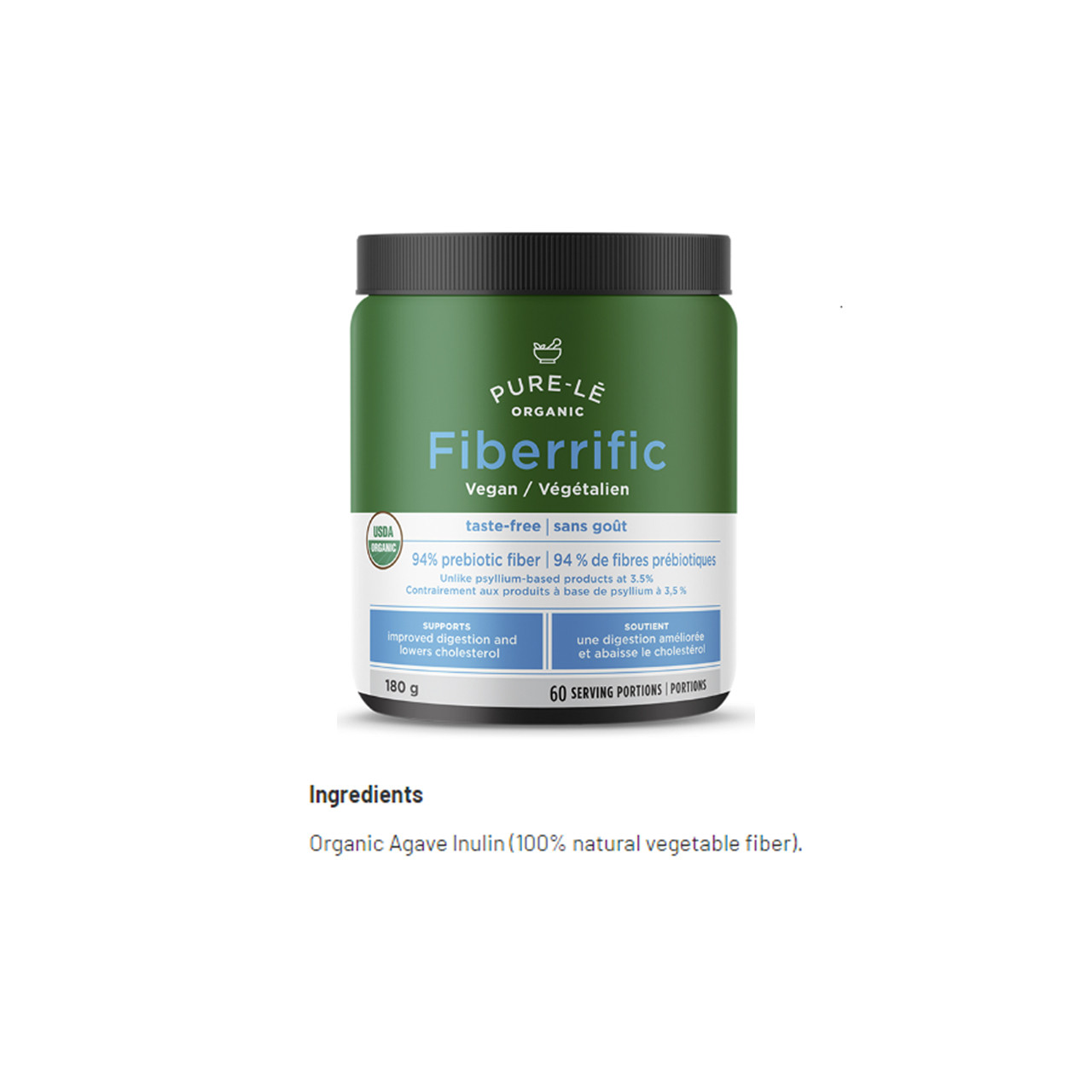 Pure-Le Organic Fiberific 180g Vegan | Optimize Nutrition