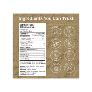 Organic Traditions Maca X-6 Powder 150g Ingredients | Optimize Nutrition