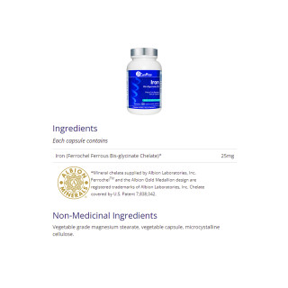 CanPrev Iron Bis Glycinate Capsules Nutritional Facts | Optimize Nutrition