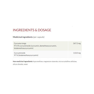 Purica Curcumin Extra Strength 60VCap ingredients | Optimize Nutrition