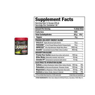 Allmax Carbion+ Ingredients | Optimize Nutrition