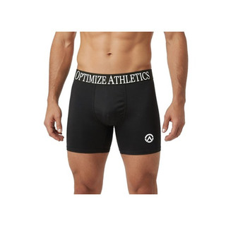 Optimize Athletics Men's Bamboo Boxers Black Front| Optimize Nutrition