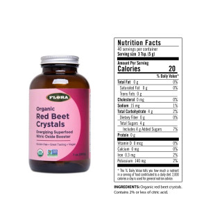 Flora Red Beet Crystals Label | Optimize nutrition