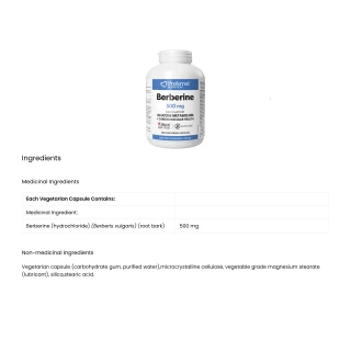 Preferred Nutrition Berberine Nutritional Facts | Optimize Nutrition