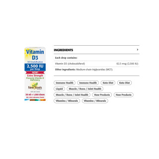 New Roots Vitamin D3 2500iu Liquid | Optimize nutrition