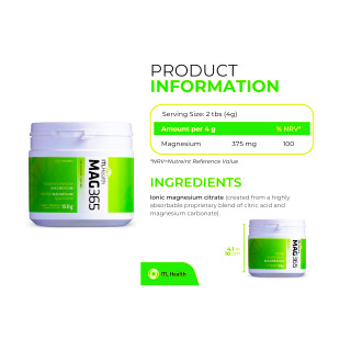ITL Health MAG365 Ionic Magnesium Citrate Ingredients | Optimize Nutrition