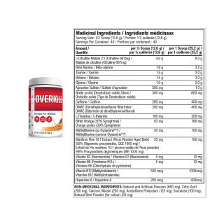 Pro Line Overkill Pre-Workout 20 Serving Ingredients | Optimize Nutrition