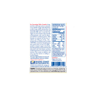 Maine Coast Sea Seasoning Organic Dulse Granules ingredients | optimize nutrition