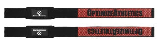 Optimize Athletics Rubberized Lifting Straps Red | Optimize Athletics