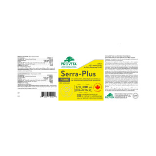 Provita Serra-Plus 60vcap Ingredients | Optimize Nutrition