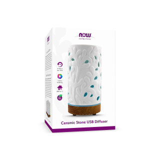 Now Ultrasonic Diffuser - USB White Ceramic Stone | Optimize Nutrition