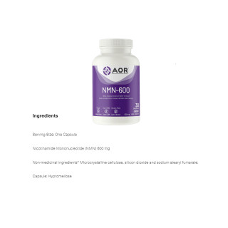 AOR NMN-600 Ingredients | Optimize Nutrition