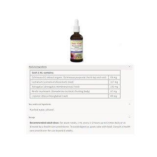 Natural Factors Anti-Viral Tincture Ingredients | Optimize Nutrition