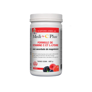 W.Gifford-Jones Medi-C Plus Vitamin C & Lysine with Magnesium 600g Berry | Optimize Nutrition