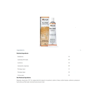 Orange Naturals Burn Relief Homeopathic Cream 50g Ingredients | Optimize Nutrition
