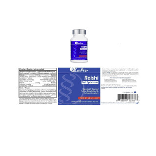 CanPrev Reishi Full Spectrum 60vcap Label | Optimize Nutrition