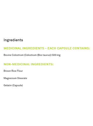 Organika Colostrum 90cap From Grass Fed Cows Ingredients | Optimize Nutrition