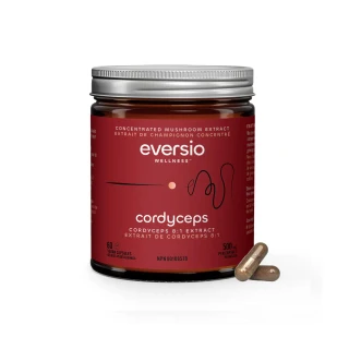 Eversio Wellness Organic Cordyceps 8:1 500mg 60Vcap Glass Jar | Optimize Nutrition