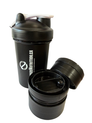 Optimize Nutrition Shaker Cup + Pill Organizer + Storage 450ml Black | Optimize Nutrition