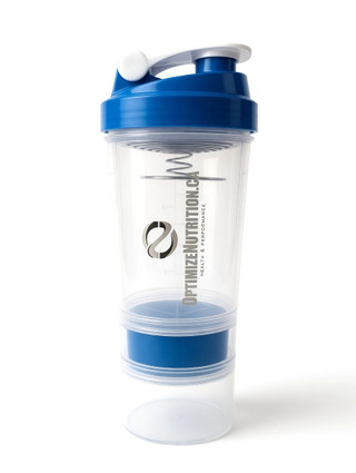 Optimize Nutrition Shaker Cup + Pill Organizer + Storage 500ml Blue | Optimize Nutrition