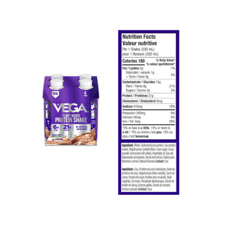 Vega Protein Nutrition Shake RTD Case 4x330ml Chocolate Ingredients | Optimize Nutrition
