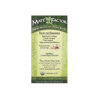 Mate Factor Organic Yerba Mate 24 Tea Bags 84g Label | Optimize Nutrition