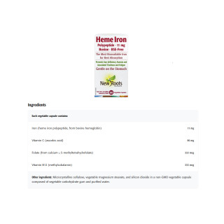New Roots Heme Iron Bovine Ingredients | Optimize Nutrition