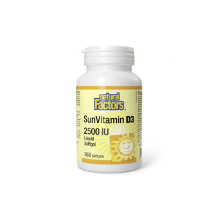 Natural Factors SunVitamin D3 2500IU 360Sgel | Optimize Nutrition