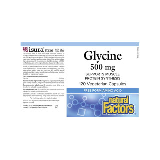 Natural Factors L-Glycine 500mg Label | Optimize Nutrition