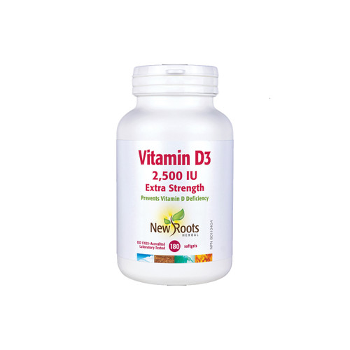 New Roots Vitamin D3 2500iu 180Sgel | Optimize nutrition