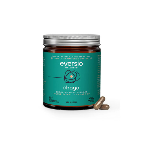 Eversio Wellness Organic Chaga 8:1 Dual Extract 60Vcap Glass Jar
 | Optimize Nutrition