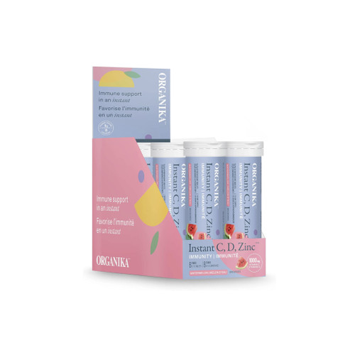 Organika Instant C, D, Zinc Immunity Effervescent 10Tabs Watermelon | Optimize Nutrition